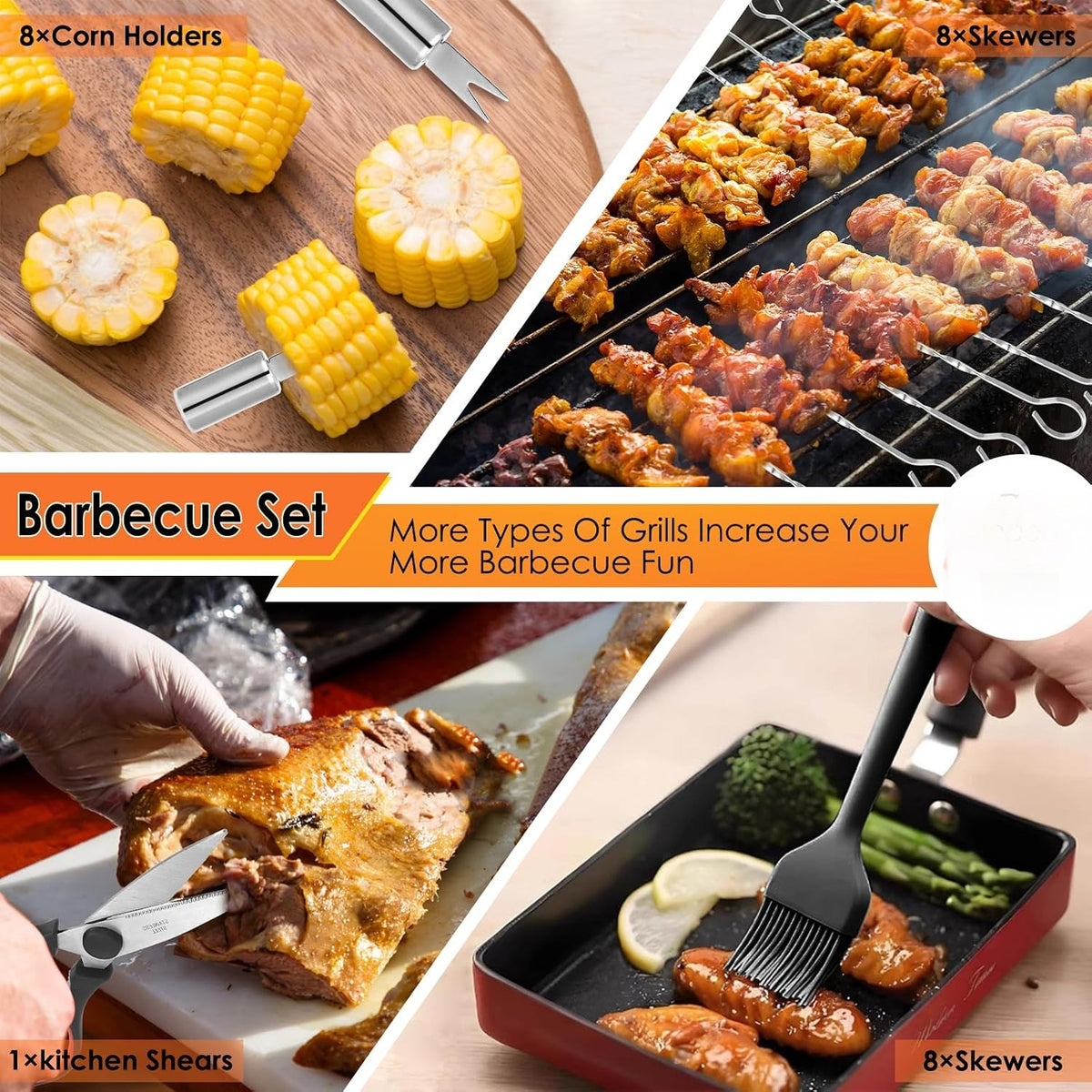 34Pcs BBQ Grilling Set