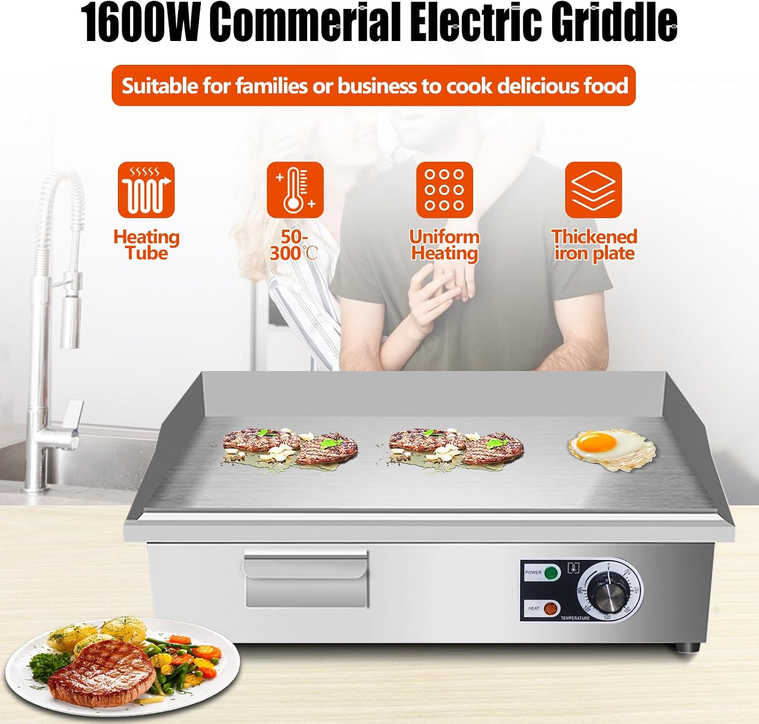 22" Commercial Electric Griddle