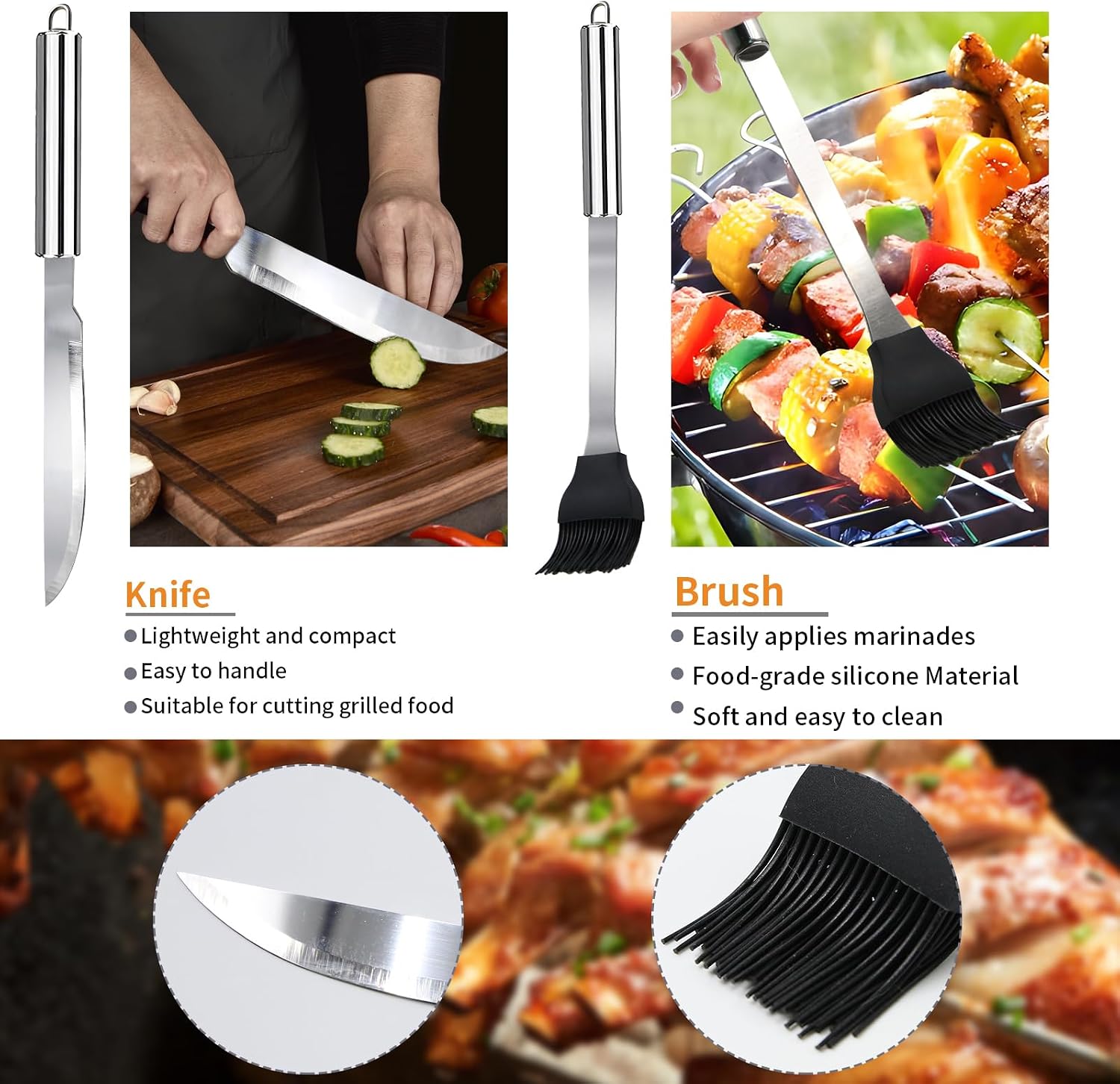 11Pcs Stainless Steel BBQ Tools Set