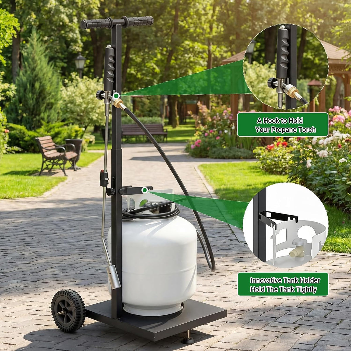 20 Lbs Propane Tank Cart Portable Metal Trolley
