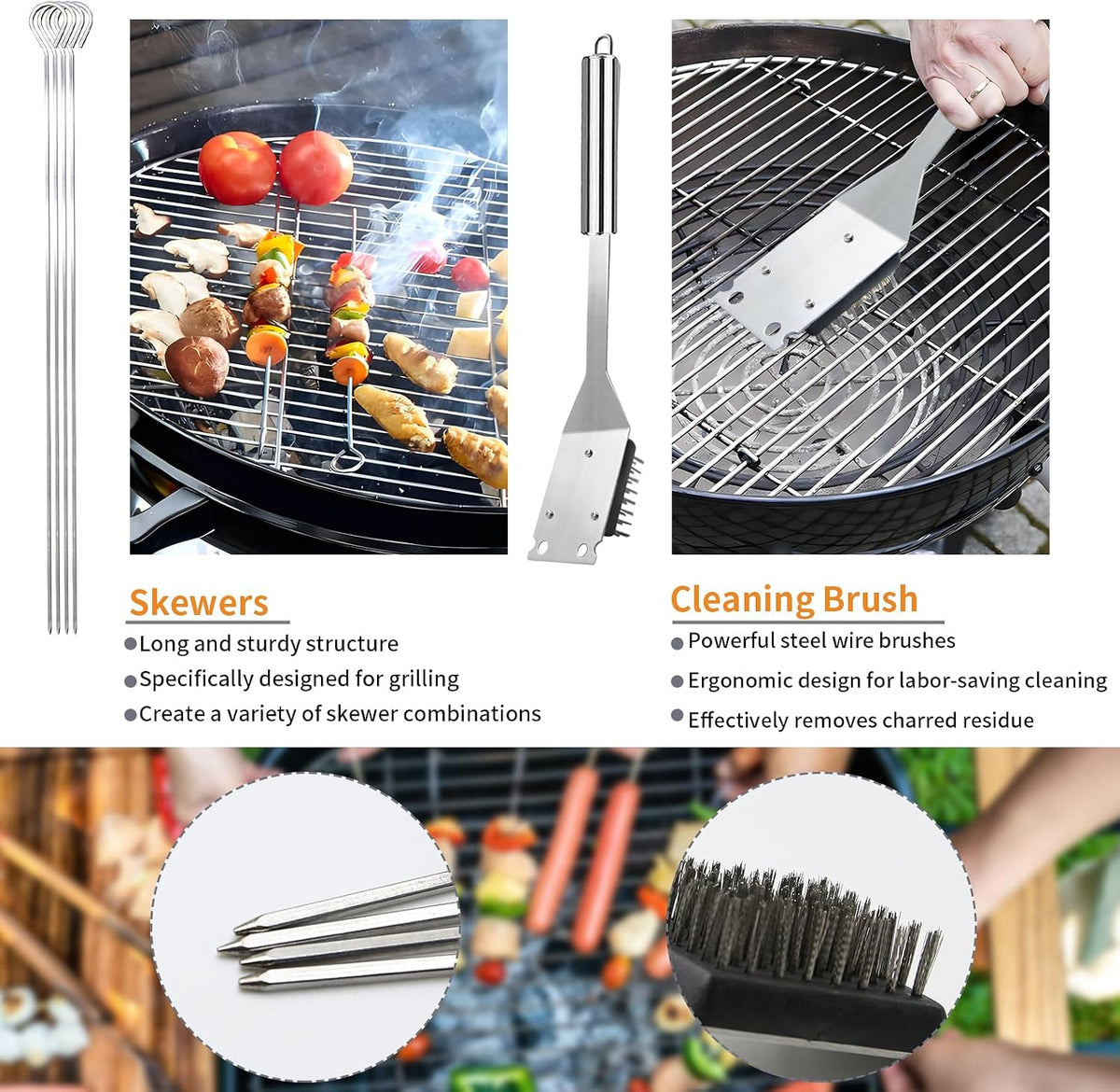 11Pcs Stainless Steel BBQ Tools Set