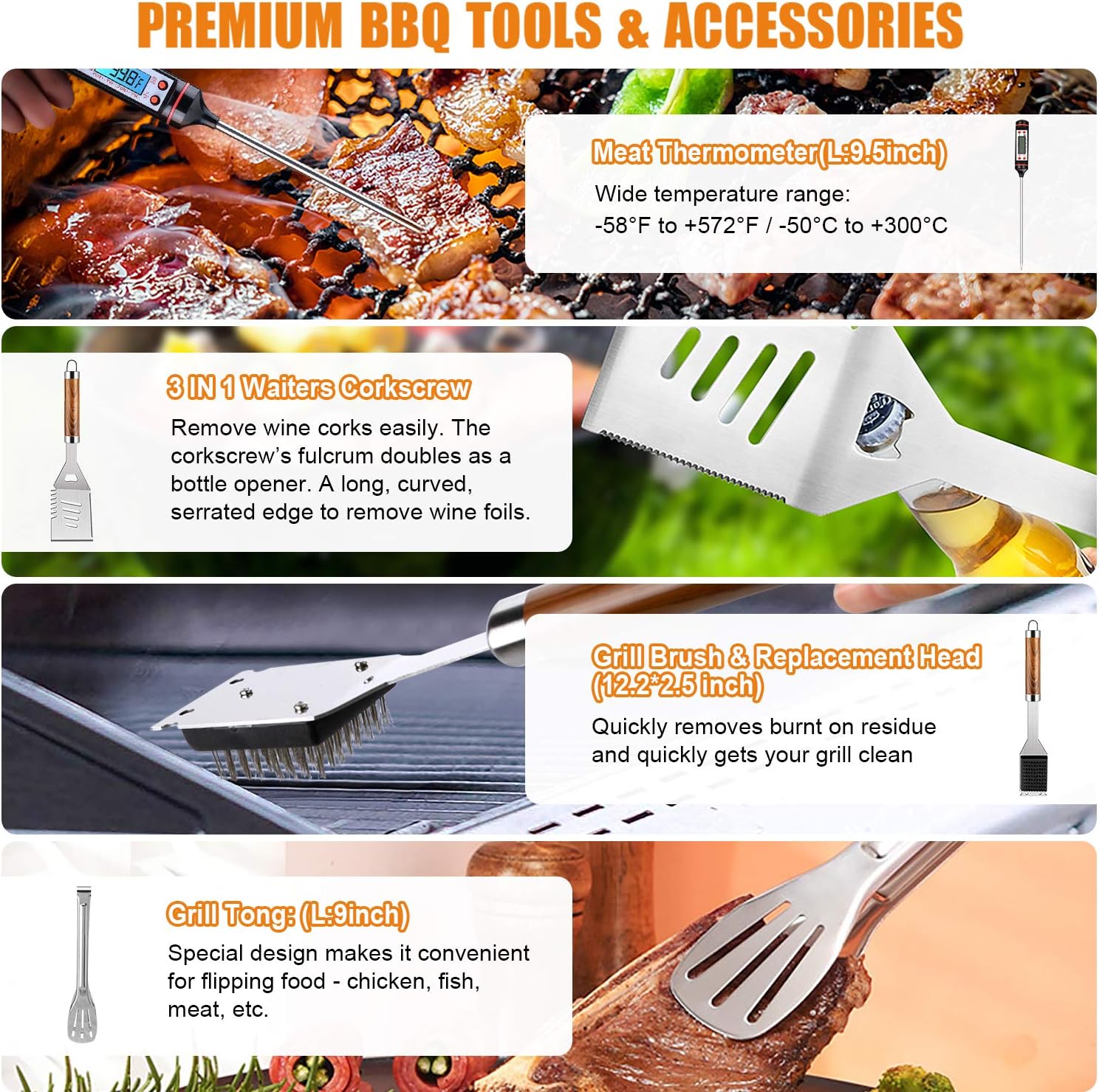 38Pcs BBQ Tools Set