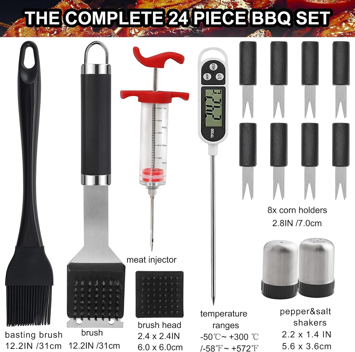 24PCS BBQ Grill Tools Set