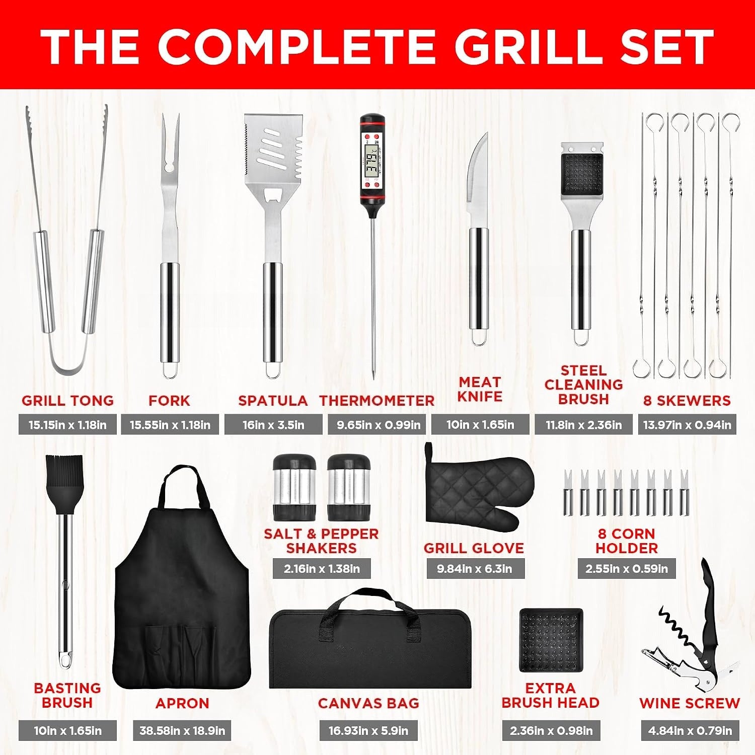 Stainless Steel BBQ Grill Set