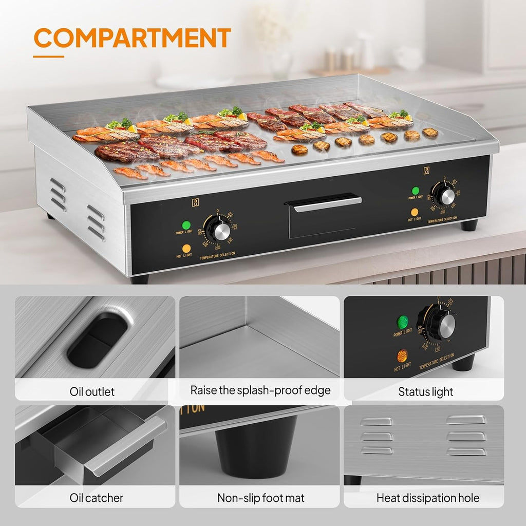 30" Electric Countertop Griddle