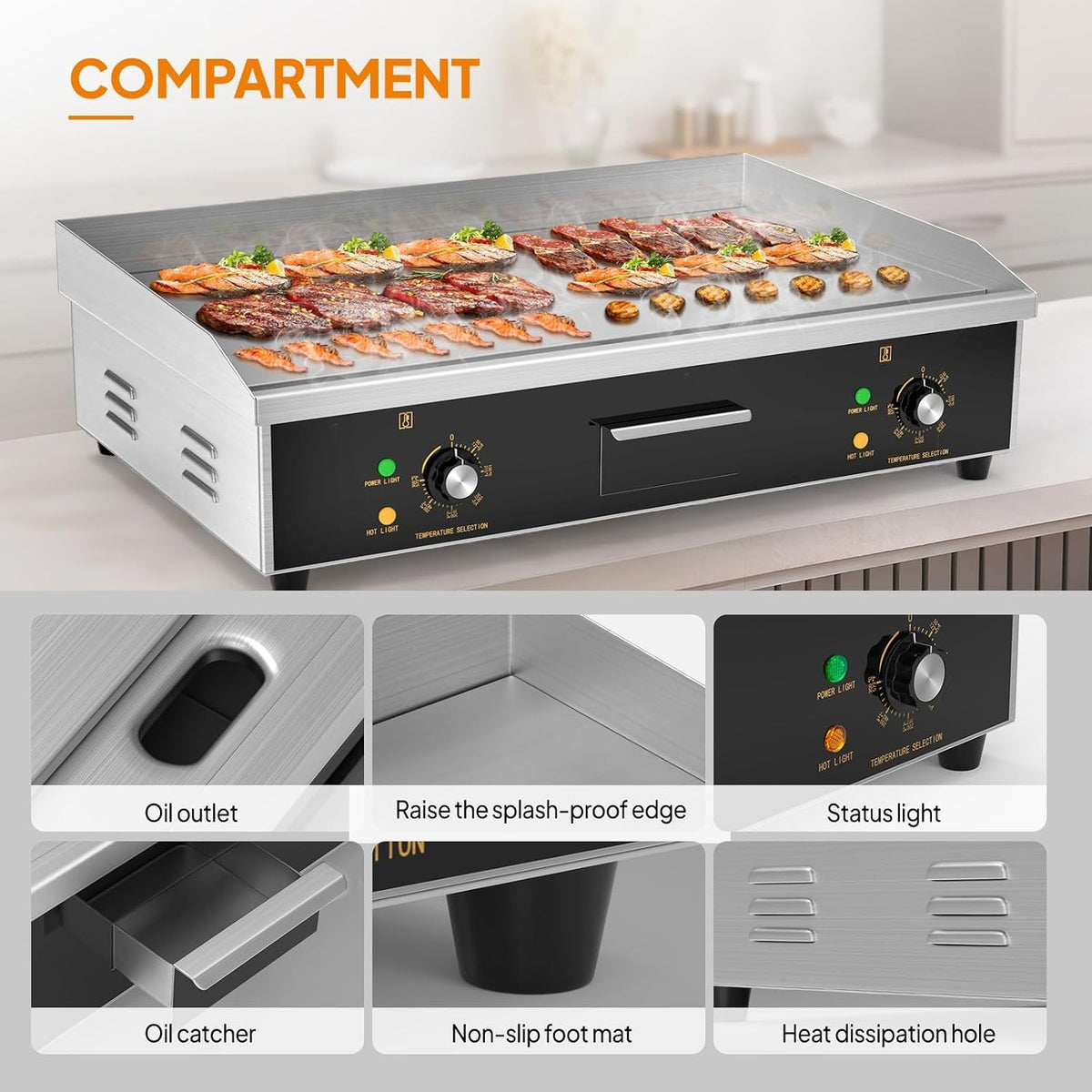 30" Electric Countertop Griddle